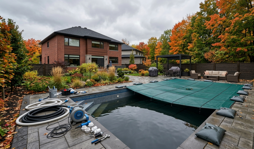 residential pool closing process in Ottawa, Canada
