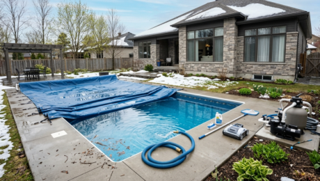 Pool opening Spring time Ottawa Canada
